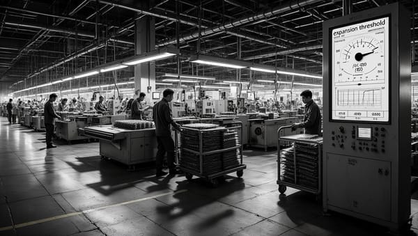 Chinese Factory Output Edges Higher But Stays Below Expansion Threshold